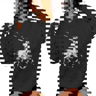 ユニコーン 神話上の生き物 おとぎ話 ファンタジー ヴィンテージ 古い Unicorn Fairy Tale Horse 長袖tシャツ レディースパーカー - Kawaiitshirt