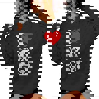 ユーズド加工 I Heart My Girlfriend アパレル I Love My Gf レディースパーカー - Kawaiitshirt