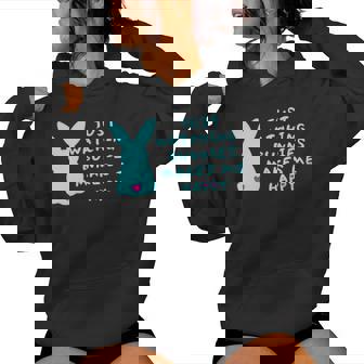 リサイズ ただうさぎを見てるだけで、幸せな気持ちになる Bunny Bunnies Rabit Happy うさぎ レディースパーカー - Kawaiitshirt