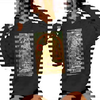 ヴィンテージ ジャマイカ ラム広告ポスター 女の子 アルフォンスミュシャ 長袖tシャツ レディースパーカー - Kawaiitshirt