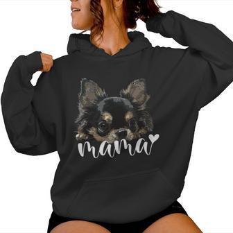 黒 チワワ ママ ロングヘア チワワ ママ チワワ 女の子 長袖tシャツ レディースパーカー - Kawaiitshirt
