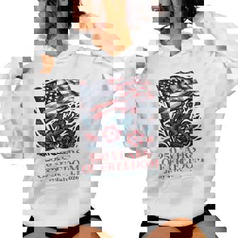 250 Years Freedom Us Flag Flowers 250Th Anniversary Women Women Hoodie - Thegiftio