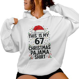 This My 67 Christmas Pajama 67 Meme Gen Alpha Boys Girls Tri-Blend Women Hoodie - Thegiftio UK