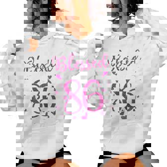 86Th Birthday Blessed By God For 86 Years Old Women Women Hoodie - Thegiftio