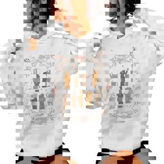 Asl Anti Trump Sign Language Floral Women Hoodie - Monsterry