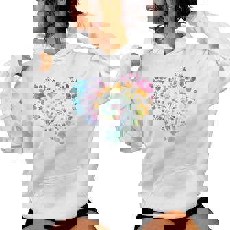 Backprint Perros Huellas Perros Animales Huellas Cuello Sudadera con capucha para mujer - Regaloses