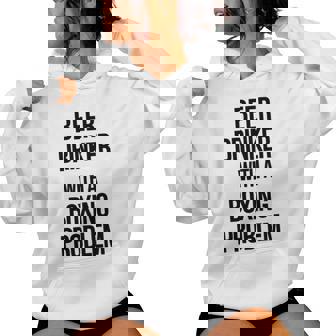 Beer Drinker With A Boxing Problem おもしろワークアウトボクサー 長袖tシャツ レディースパーカー - Kawaiitshirt