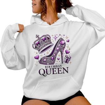 Birthday Queen Crown High Heel Girls Birthday Squad Women Hoodie - Monsterry