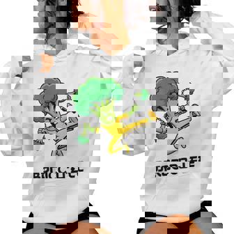 Brocco Lee Broccoli Martial Arts Veggie Women's Hoodie | Mazezy