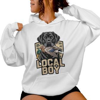 Camo Duck Hunting Local Boy Black Lab Dog Hunting Women Hoodie - Monsterry