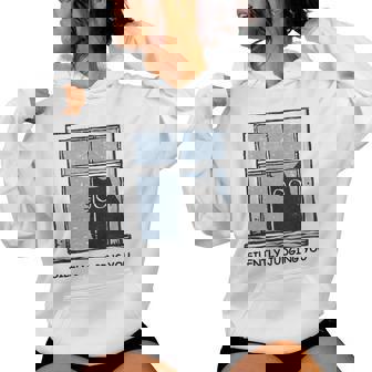 Cat Judging You Silently Black Cat Lovers Silently Sarcastic Women Hoodie | Mazezy