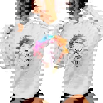 Chica Paracaidista Colorida En Paracaídas Para Sudadera con capucha para mujer - Regaloses