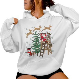 Christmas Holiday Camo Hunting Reindeer Deer Duck Xmas Santa Women Hoodie - Thegiftio UK