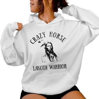 Crazy Horse Lakota Warrior Indian Native American Women Hoodie - Thegiftio UK