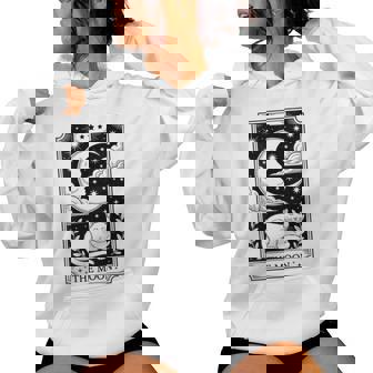 Creepmas Vintage The Yule Cat Tarot Card Dark Xmas Women's Hoodie | Mazezy