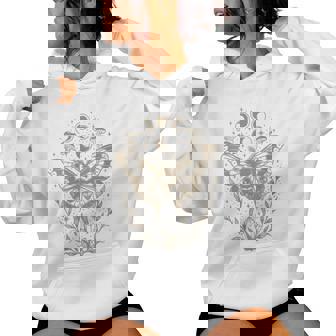 Cute Fairycore Moth Grunge Aesthetic Floral For Girls Women Women's Hoodie | Mazezy