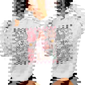 Dad Of The Birthday Girl Retro Family Groovy Birthday Party Women Hoodie | Mazezy