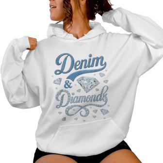 Denim And Diamonds Western Cowgirl Glam Style For Men Women Hoodie - Seseable