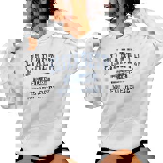 Elizabeth New Jersey NJ Vintage Established Sports Women's Hoodie | Mazezy