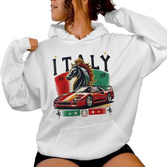 F40 Italy Supercar Black Horse Women Hoodie - Thegiftio