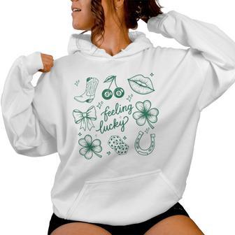 Feeling Lucky Irish Shamrocks Patrick's Day Women Women Hoodie - Thegiftio
