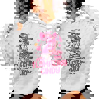 Flamazing Cindy Pink Flamingo Tropical Beach Scene Women's Women Hoodie - Monsterry