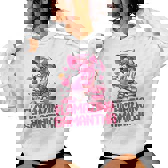 Flamazing Samantha Pink Flamingo Tropical Beach Scene Women Women Hoodie - Monsterry