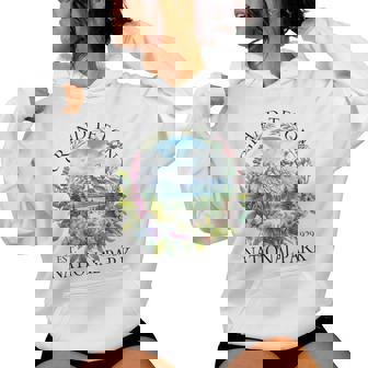 Floral Grand Teton National Park Hiking Camping Outdoor Women Hoodie - Thegiftio