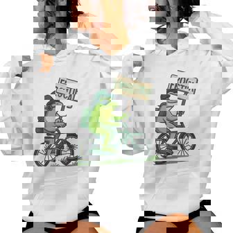 Frog On Bike Resist Portland Frogtifa Protest Women Women Hoodie | Seseable CA