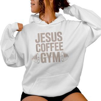 Christian Workout Jesus Coffee Gym Barbell Cross Women Women Hoodie - Thegiftio