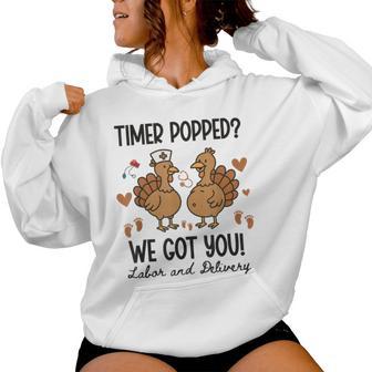 Turkey Thanksgiving Labor And Delivery Nurse Women Hoodie - Monsterry