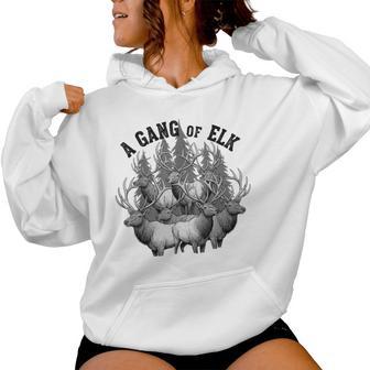 A Gang Of Elk Fun For Men Women Women's Hoodie | Mazezy