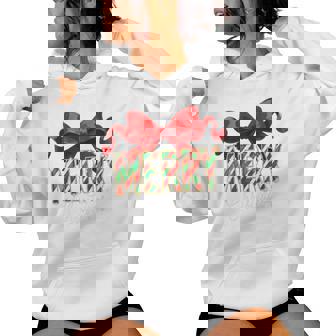 Girl Merry Christmas Coquette Bow Xmas Matching Pajama Women Hoodie | Seseable CA