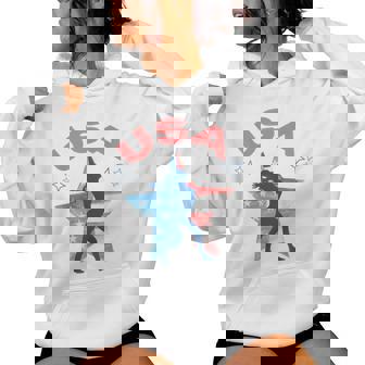 Girls Gymnastics American Flag Star Patriotic Usa Gymnast Women Hoodie | Mazezy