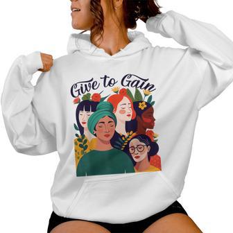 Give To Gain International Women's Day 2026 Flowers Women Women Hoodie - Thegiftio UK
