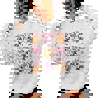 Golden Doodle Goldendoodle Dog Mom Girl Coquette Bow Pink Women Hoodie | Mazezy