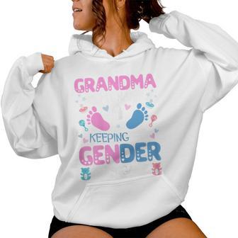 Grandma Gender Keeper Of The Gender Reveal Outfit Grandma Women Hoodie - Thegiftio UK