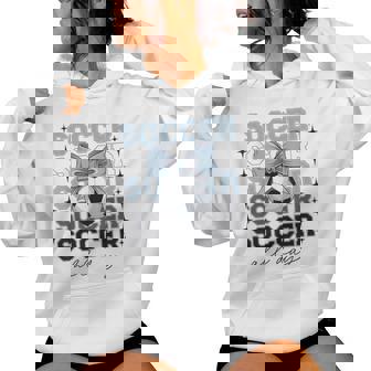 Groovy Soccer Coquette Bow Girls Soccer All Day Women Hoodie - Monsterry