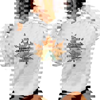 Hand Drawn Canada Maple Leaf Fall Autumn Season Men Women Women's Hoodie | Mazezy