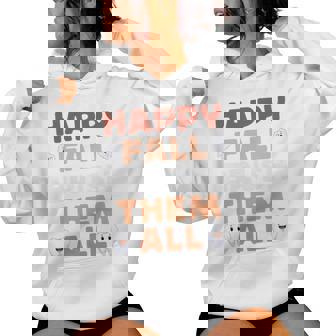 Happy Fall Brush Them All Tooth Thanksgiving Dental Dentist Women Hoodie | Mazezy