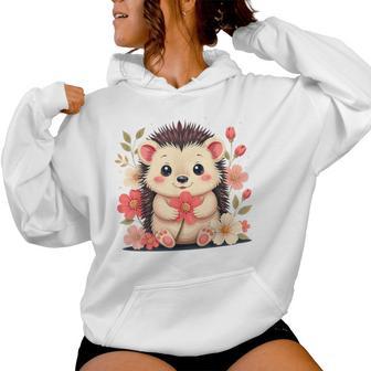 Hérisson Avec Fleurs Pour Jeunes Hommes S Sweat à capuche femme - Cadeauxyz