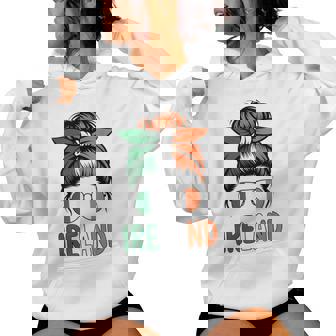 Ireland Flag Messy Bun Girl Irish Roots Women's Hoodie | Mazezy