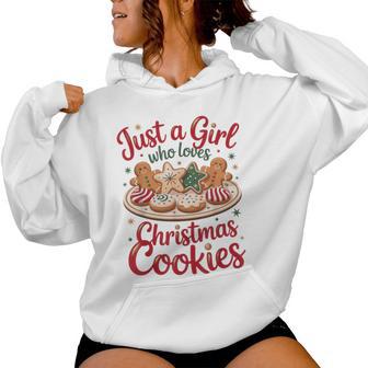 Just A Girl Who Love Christmas Cookies Gingerbread Xmas Women Hoodie - Thegiftio UK