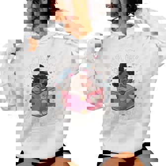 Just A Girl Who Loves Books Cute Black African American Afro Women Hoodie - Thegiftio