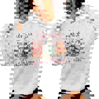 Just A Girl Who Loves Christmas Candy Cane Gingerbread Xmas Women Hoodie | Seseable FR