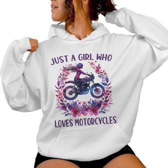 Just A Girl Who Loves Motorcycles Cute Rider Motorcycles Women Hoodie - Thegiftio UK