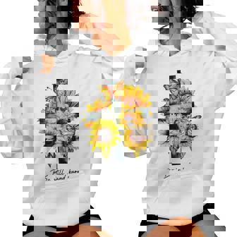 Be Still And Know Cross Sunflowers Butterflies Christian Women's Hoodie | Mazezy