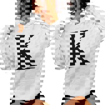 Letra K Cuello Sudadera con capucha para mujer - Regaloses