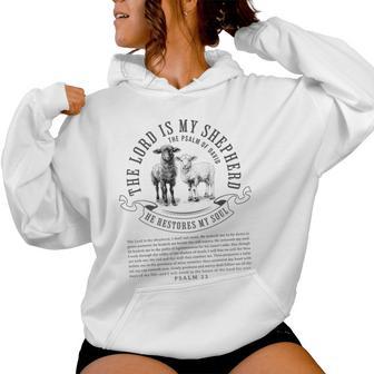 The Lord Is My Shepherd Christian Sheep Psalm 23 Faith Women Hoodie - Thegiftio UK
