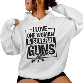 I Love One Woman And Several Guns Gun Owner Husband Women Hoodie - Thegiftio